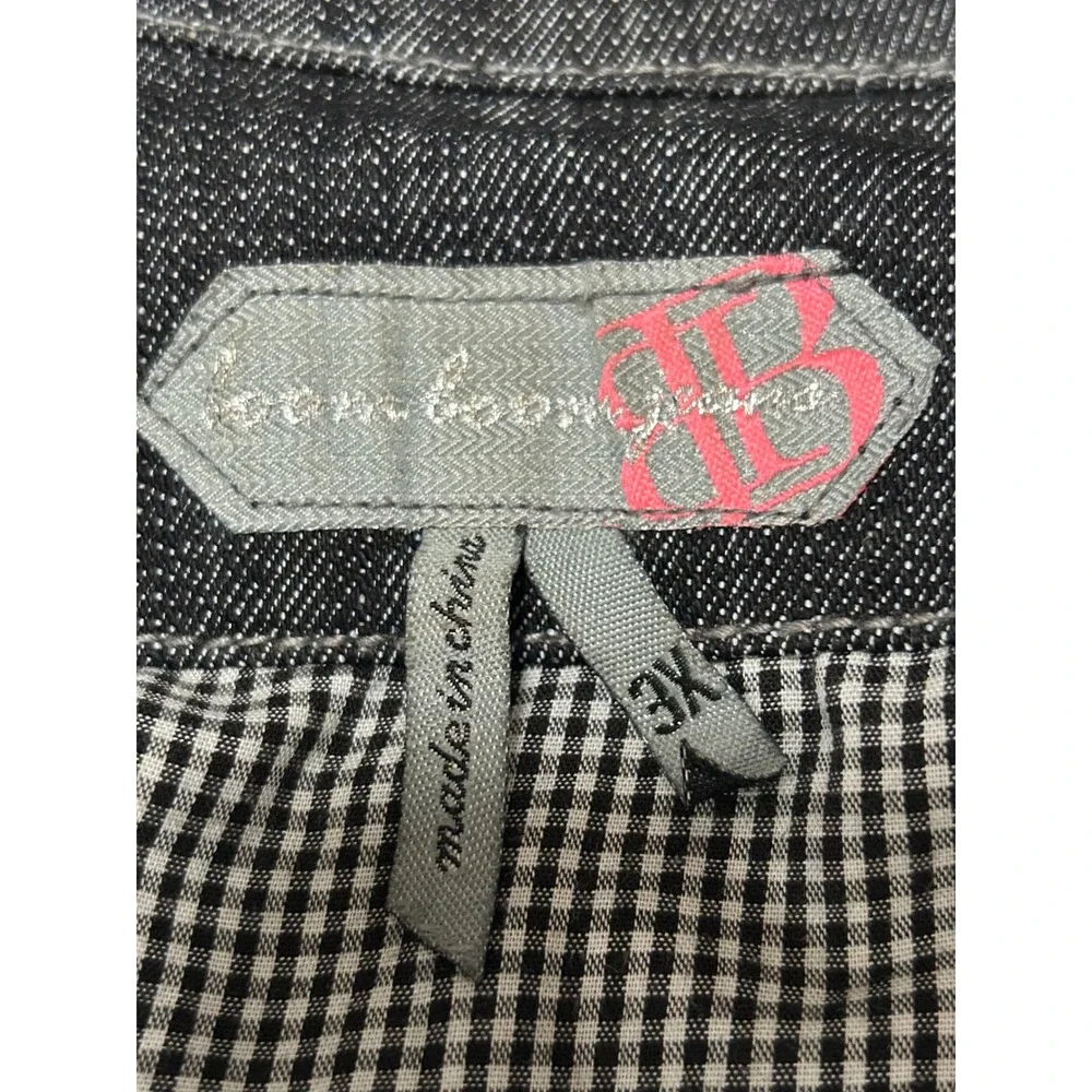 Boom Boom Boom Womens 3X Blue Denim Double Breasted Blazer Jacket - IW
